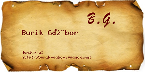 Burik Gábor névjegykártya