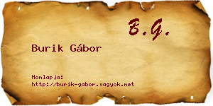 Burik Gábor névjegykártya