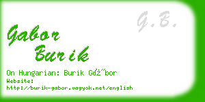 gabor burik business card